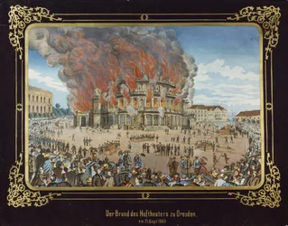 Incendie au Théâtre Royal de Dresde le 21 septembre 1869